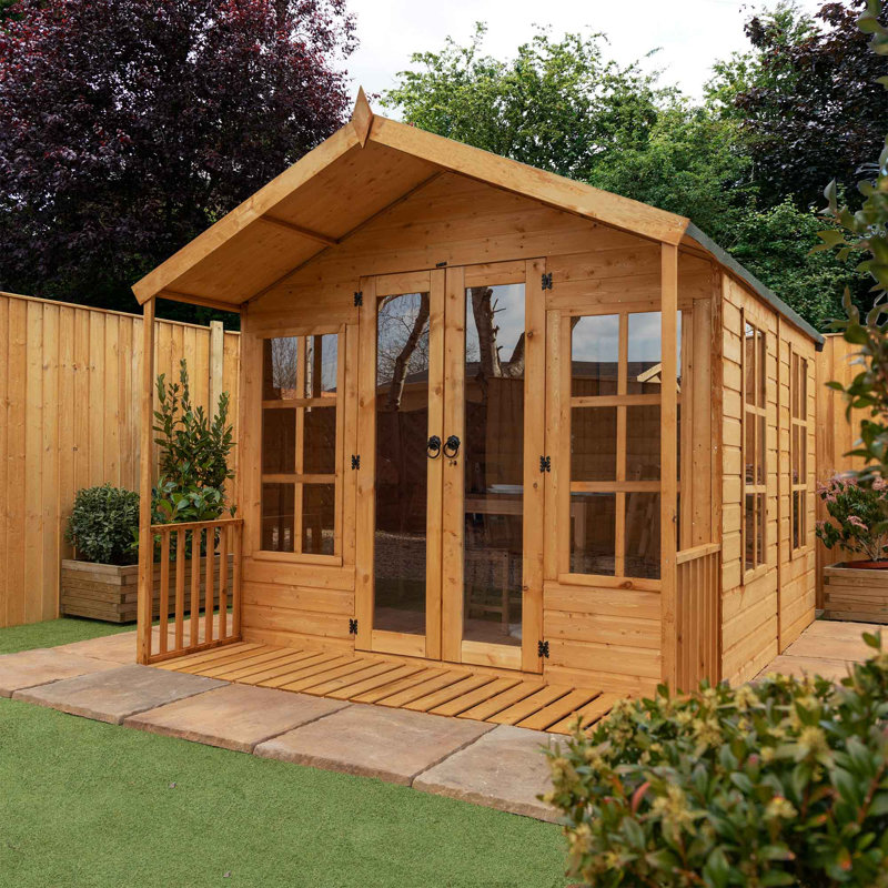 Sol 72 Outdoor Greenfield 8 x 10 Ft. Shiplap Summer House Wayfair.co.uk